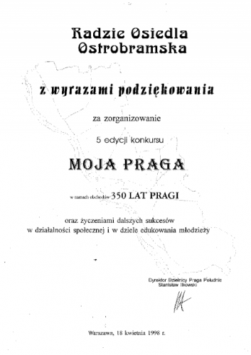 5 edycja konkursu "Moja Praga"